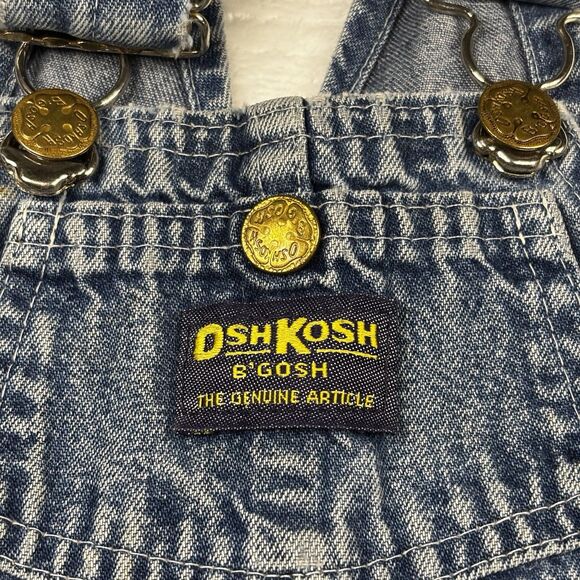 Rare Vtg OshKosh Vestbak Overalls Size 3T USA 80s Denim Paper Tag Great FADE - Picture 5 of 16